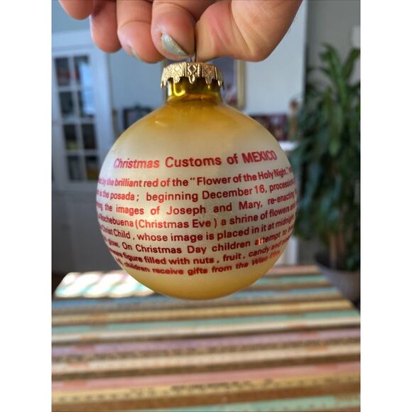 Bronner's Austria Christmas Customs Mexico Glass Christmas Ornament Poinsettia - Picture 3 of 11